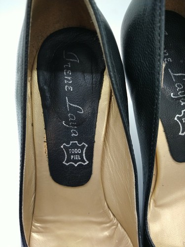 Irene Laya Open Toe High Heel Pumps Black Size 36 S013 - Picture 2 of 5