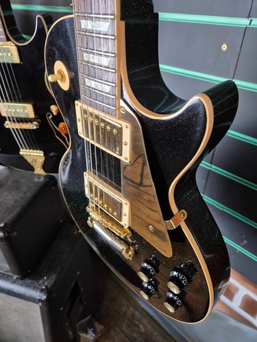 Gibson Les Paul Custom Shop Standard Black Green Sparkle 2009 Electric Guitar - Picture 5 of 16