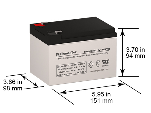 Replacement Battery For12V 12AmpH Thundercat HP0235 Peg Perego Ride-on Toy - Picture 2 of 7