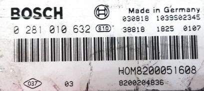 CALCULATEUR VIERGE RENAULT TRAFIC 0281010632 HOM8200051608 8200204836 EDC15C3 - Picture 2 of 2