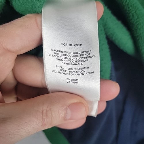 Columbia Notre Dame Jacket Youth 18/20 Green Long Sleeve Pockets Colorblock - Picture 11 of 13