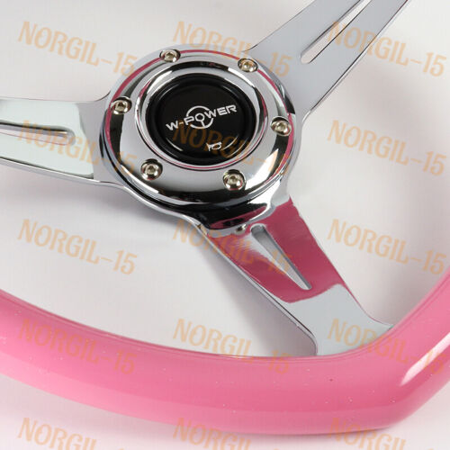 JDM Pink Heart Shaped Racing Steering Wheel Universal Car ABS Steer Wheel New - Picture 2 of 7