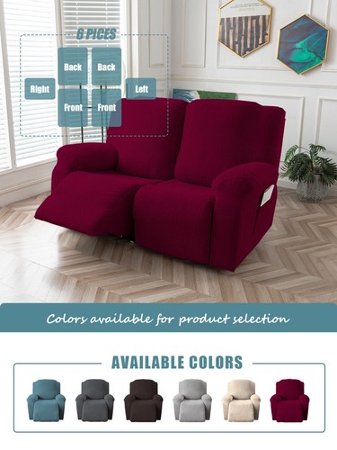 Recliner Loveseat Cover Stretch Couch Covers Sofa slipcover for 2 Seat Reclining - Picture 14 of 60