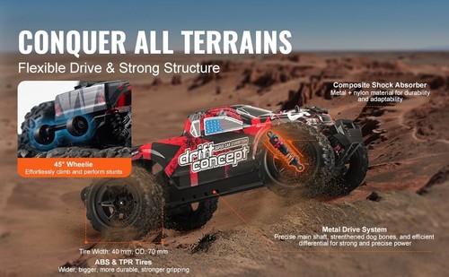 VEVOR 1:18 70KM/H36 RC Car High Speed Drift 4WD Racing Off Road Remote Control - Picture 8 of 13