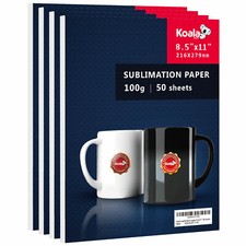 200 Sheets Koala Sublimation Paper 8.5x11 Inkjet Heat Transfer for T-shirts, Pad