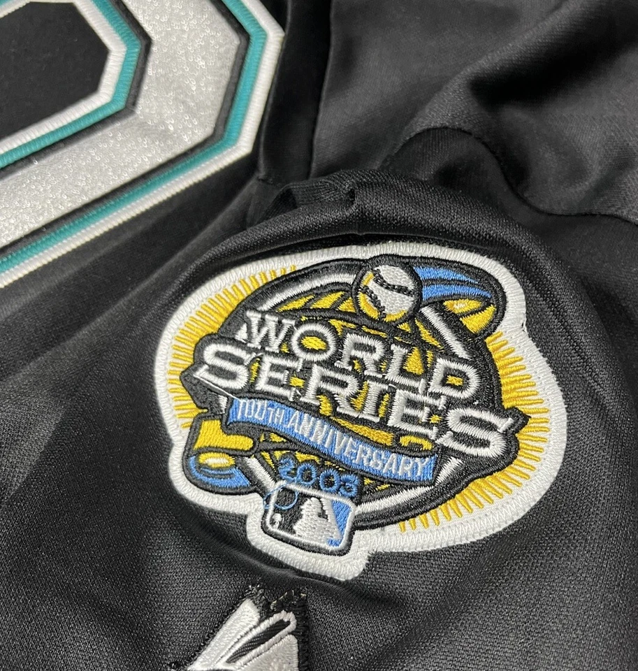 Camiseta para hombre Miguel Cabrera 2003 Florida Marlins Alt Black Serie Mundial grande Foto 3 de 4