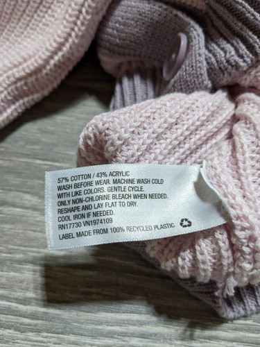 Art Class Cardigan Kids X-Large 14-16 Pink Purple Accent Button Knit Short Girls - Picture 5 of 5