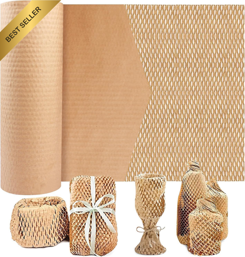 Honeycomb Packing Paper Wrap, 12" x 164', Eco-Friendly Bubble Wrap Alternative - Picture 8 of 12