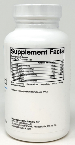 Rydter Methyl Protect Methylation Support Formula - 120 Capsules - Picture 2 of 2