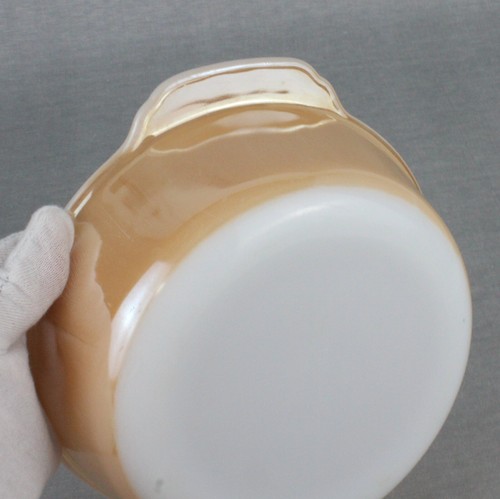 Vintage Fire King Casserole Dish Peach Luster Ware 1.5 QT 8 in Round Iridescent - Picture 4 of 11