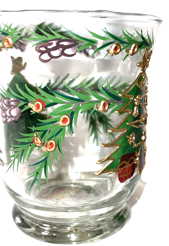2 luces de té navideñas de cristal de la Quinta Avenida portavelas vidrio mesa de vacaciones - Imagen 3 de 6