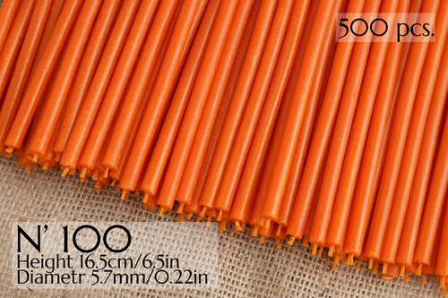500 Stück Wachskerzen orange Kerze №100 Ritualkerzen Ritualkerzen Kerzenset - Bild 1 von 4