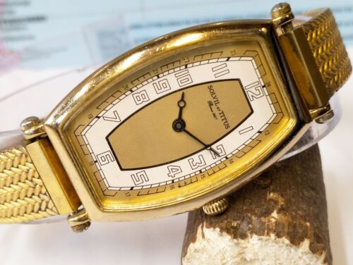 SOLVIL ET TITUS QUARTZ GOLD DIAL 27-8215-17 WOMEN FULL WORKING VINTAGE WATCH - Picture 11 of 22