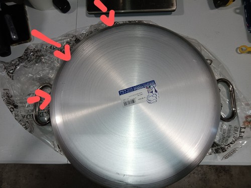 Pentole Agnelli Aluminium Professional Radiant Omelette Pan/2 Handles, 19.6-in - Picture 2 of 3