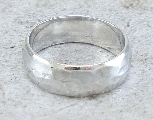 925 STERLING SILVER 8MM HAMMERED BAND RING size 11 style# r3421 - Picture 2 of 2