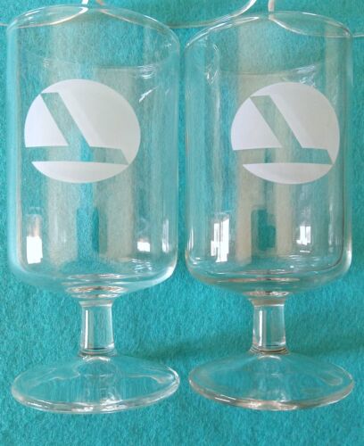 Vintage 5er Set Eastern Airlines Retro Luftfahrt Werbung Stielgläser - Bild 4 von 4