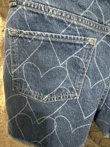 Old Navy Girls Denim Cut Off Shorts With Hearts Size 12 NWT - Picture 9 of 13