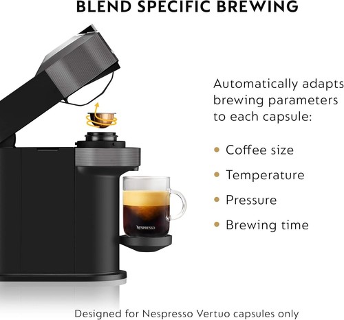 Nespresso Vertuo Next Kaffee- und Espressomaschine, nur Maschine, dunkelgrau - Bild 3 von 6
