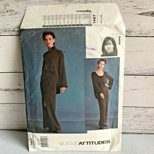 Vogue Attitudes Sewing Pattern 1467 Size 12 14 16 Lauren Sara Womens Lagenlook J - Picture 1 of 8