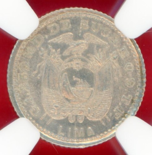 ECUADOR 1/2 DECIMO 1893 KM # 55.1 NGC MS 63. - Picture 4 of 4