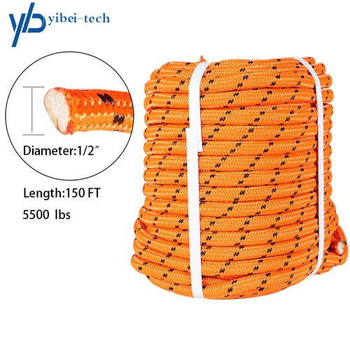 1/2"×150'Double Braid Polyester Rope 6180Lbs Arborist Tree Rigging Rope - Picture 6 of 10