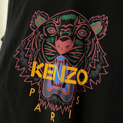 Camiseta Kenzo Paris Estampado Logotipo Tigre Talla L M Negra - Imagen 4 de 5