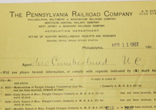 De colección Pennsylvania Railroad Company 1907 Departamento de Contabilidad ¡Nuevo Cumberland! - Imagen 2 de 4