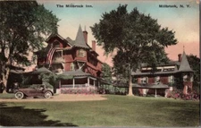 The Millbrook Inn, Millbrook, N. Y. Great old car out front postcard 6.96