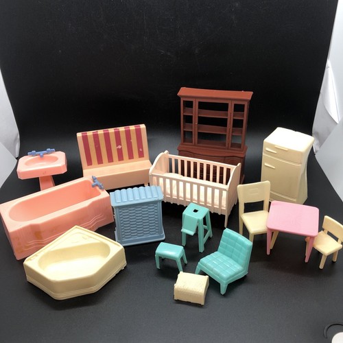 Vintage Renwal Superior MAR Dollhouse Miniature Furniture Lot Bathroom Kitchen