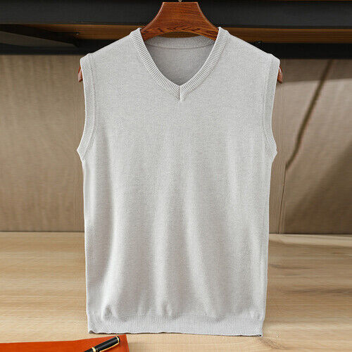 Herren Strick Basic Tank Top Freizeit Pullover Pulli Unterteil Shirt Weste Strickwaren - Bild 13 von 23