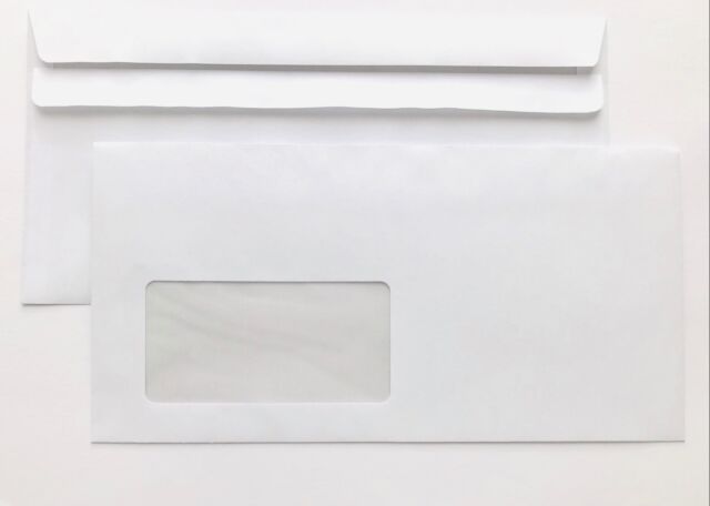DIN lang Briefumschläge mit Fenster selbstklebend Briefumschlag weiß 110x220mm