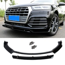 FIT FOR 2018-2020 AUDI SQ5 Q5-Sline FRONT LIP SPLITTER SPOILER GLOSS BLACK