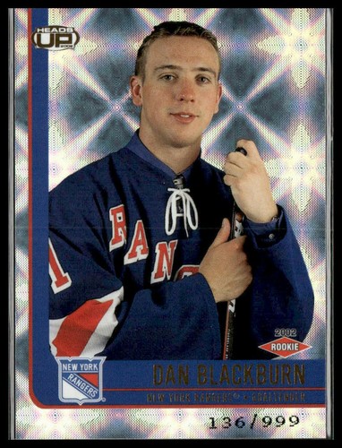 Dan Blackburn Rookie #112 2001-02 Pacific Heads Up #/999 - Picture 1 of 2