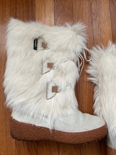 Oscar Sport Apres Ski Boot NWOB Sz 38 US 7 Julia Ivory White Goat Fur Italy - Picture 4 of 19