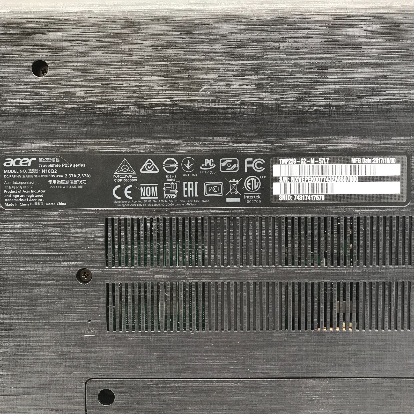 Acer TravelMate P259-G2-M 15.6" Laptop i5-7200U 8GB 240GB SSD *Faulty USB Port* - Picture 8 of 14