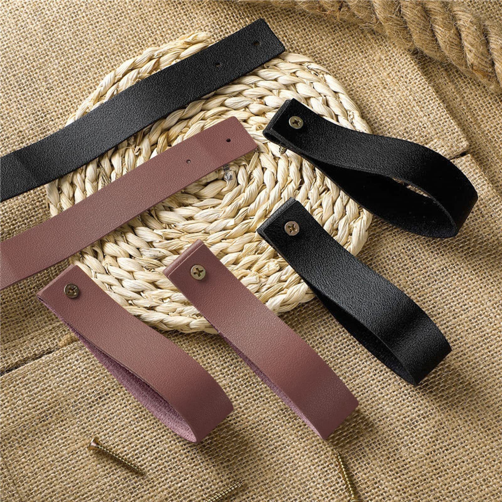 12 Pack PU Leather Curtain Rod Holder Straps for Hanging Curtains