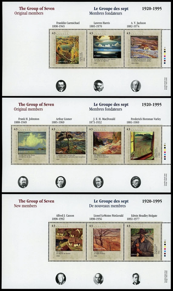 1995 Canada Post Stamp #1559a-61c - Canada Day-Group of Seven 43¢ x 10 Stamps - Image 2 of 2