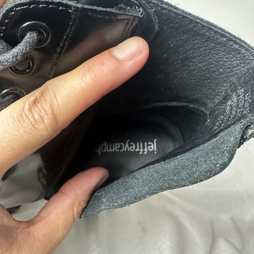 Jeffrey Campbell Legion Leather Lace Up High Chunky Heel Lug Combat Boot Sz 5.5 - Foto 16 di 17