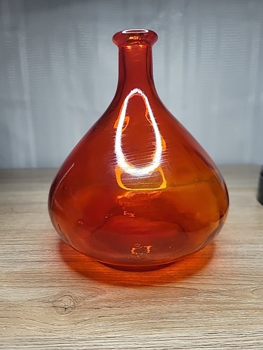 Vintage MCM Vase Amberina Glass Red/Yellow -Cadmium Glow - Picture 3 of 7