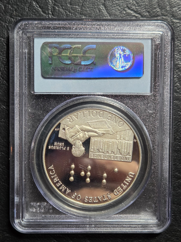 2009 P Louis Braille Commemorative Silver Dollar, PCGS Graded PR69 DCAM - Picture 2 of 2