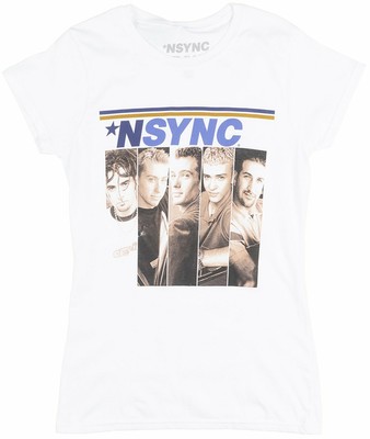 NSYNC ALBUM T-SHIRT WOMENS PETITE FIT POP MUSIC RETRO TIMBERLAKE TEE WHITE