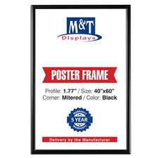 Snap Poster Frame 1.77" Aluminum Front Loading Wall Mounting 40x60 Black