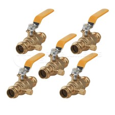 1/2in-1"in Lead Free Premium Press Ball Valve with Drain Press Brass Pack of 5 
