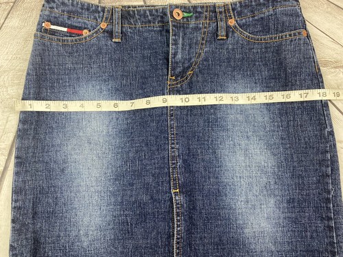 90s Y2K Vintage Tommy Jeans Juniors Size 9 Denim Jean Skirt LKNW - Picture 6 of 7