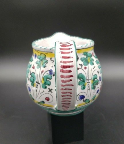 4.5" X 7.5 DERUTA POTTERY PITCHER CREAMER GREEN ROOSTER MOTIF *EXCELLENT 30 - Picture 4 of 6