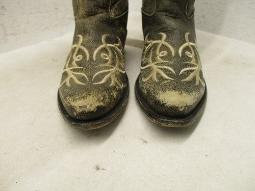 Botas de Vaquero Old West Bordadas Cuero Punta Corta Juvenil Talla 3 D Estilo CF8222 - Imagen 3 de 10