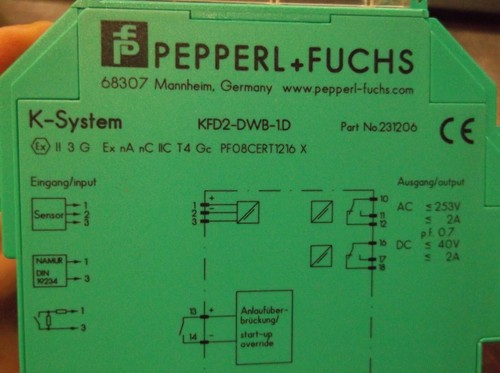NIB PEPPERL+FUCHS KFD2-DWB-1.D 231206 ROTATION SPEED MONITOR (WL16-1) - Picture 7 of 8