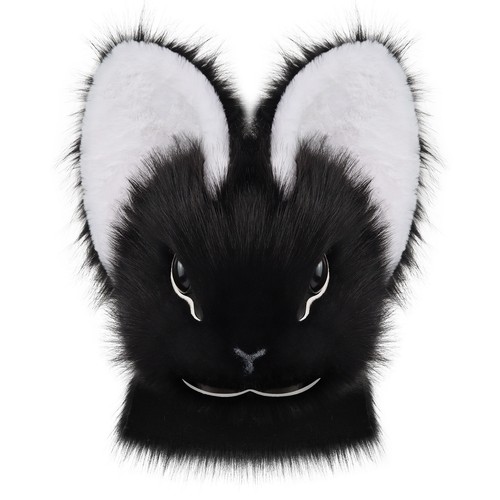 Plush Realistic Rabbit Head Fursuit Single Head Animal Head Comic Show Cosplay - Picture 21 of 21