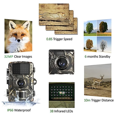 32GB Wildlife Trail Camera 1080P Game Night Vision Outdoor Motion Hunting Cam - Picture 10 of 18