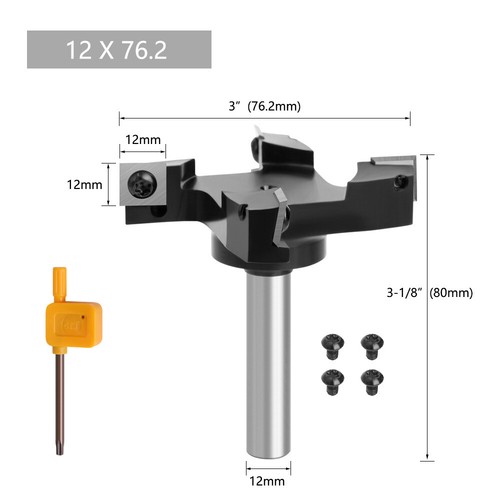 Router de superficie de 1/2" 12 mm broca de 4 alas CNC cortador de inserción indexable - Imagen 7 de 11